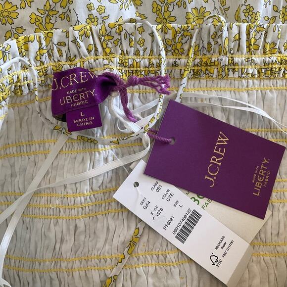 J. Crew Paloma dress Liberty floral boho garden party smocked adjustable vacay L - Picture 5 of 16